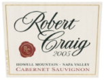 Robert Craig - Merlot Estate Howell Mountain 2015